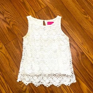Lilly Pulitzer for Target White Lace Tank Top
